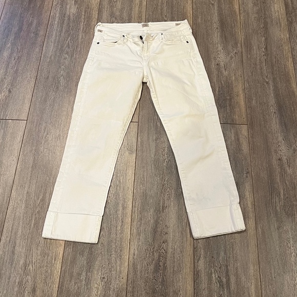 Citizens of Humanity Cropped Jeans Women's Size 29 White Dani Cuffed Bottoms - Picture 1 of 8